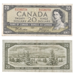 1954 - PORTRAIT MODIFIE -  20 DOLLARS 1954, BEATTIE/COYNE (F)