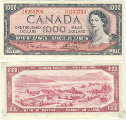 1954 - PORTRAIT MODIFIÉ -  1000 DOLLARS 1954, LAWSON/BOUEY (AU)