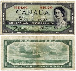 1954 - VISAGE DU DIABLE -  1 DOLLAR 1954, BEATTIE/COYNE (VF)