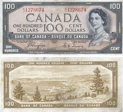 1954 - VISAGE DU DIABLE -  100 DOLLARS 1954, COYNE/TOWERS (F)