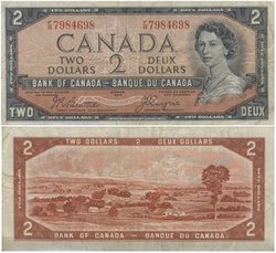 1954 - VISAGE DU DIABLE -  2 DOLLARS 1954, BEATTIE/COYNE (VF)