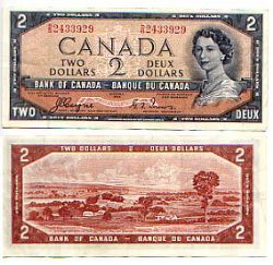 1954 - VISAGE DU DIABLE -  2 DOLLARS 1954, COYNE/TOWERS PRÉFIXES A/B - C/B
