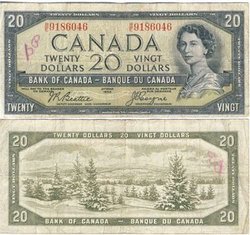 1954 - VISAGE DU DIABLE -  20 DOLLARS 1954, BEATTIE/COYNE (F)