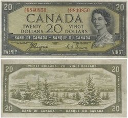 1954 - VISAGE DU DIABLE -  20 DOLLARS 1954, COYNE/TOWERS (VF)