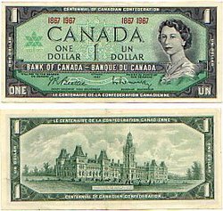 1967 -  1 DOLLAR 1867-1967, BEATTIE/RASMINSKY (EF)