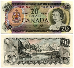 1969 -  20 DOLLARS 1969, LAWSON/BOUEY, PRÉFIXE YH (AU)