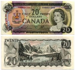 1969 -  20 DOLLARS 1969, LAWSON/BOUEY PRÉFIXES YH