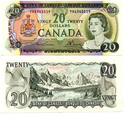 1969 -  20 DOLLARS 1969, LAWSON/BOUEY (UNC)