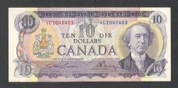 1971 -  10 DOLLARS 1971, LAWSON/BOUEY - BILLET RADAR : NUMÉROS À 3 OU 4 CHIFFRES (AU)