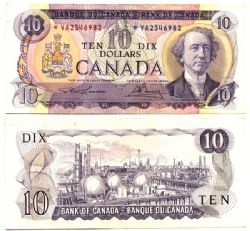 1971 -  10 DOLLARS 1971, LAWSON/BOUEY PRÉFIXE *VA