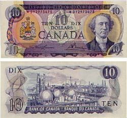 1971 -  10 DOLLARS 1971, LAWSON/BOUEY PRÉFIXES DY