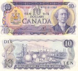 1971 -  10 DOLLARS 1971, LAWSON/BOUEY PRÉFIXES TC