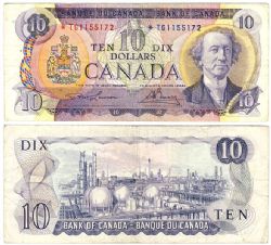1971 -  10 DOLLARS 1971, LAWSON/BOUEY PRÉFIXES TG