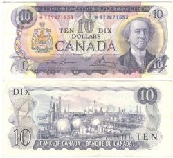 1971 -  10 DOLLARS 1971, LAWSON/BOUEY PRÉFIXES TT