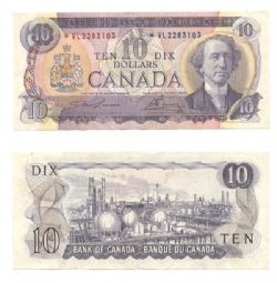 1971 -  10 DOLLARS 1971, LAWSON/BOUEY PRÉFIXES VL