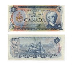 1972 -  5 DOLLARS 1972, LAWSON/BOUEY PRÉFIXES SP
