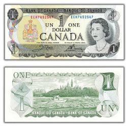 1973 -  1 DOLLAR 1973, CROW/BOUEY - BILLET RADAR : NUMÉROS À 3 OU 4 CHIFFRES (UNC)