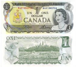 1973 -  1 DOLLAR 1973, CROW/BOUEY PRÉFIXE BAX