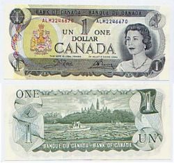 1973 -  1 DOLLAR 1973, CROW/BOUEY PRÉFIXES ALM