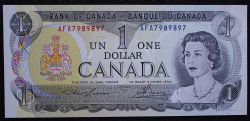 1973 -  1 DOLLAR 1973, LAWSON/BOUEY - BILLET RADAR : NUMÉROS À 3 OU 4 CHIFFRES (VF)