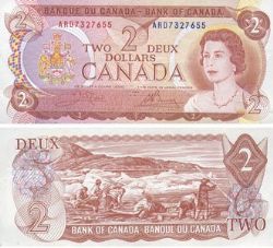 1974 -  2 DOLLARS 1974, CROW/BOUEY