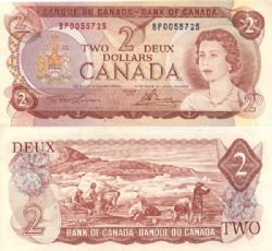 1974 -  2 DOLLARS 1974, LAWSON/BOUEY PRÉFIXES BP