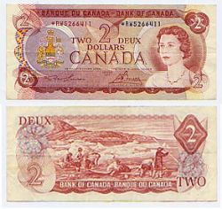 1974 -  2 DOLLARS 1974, LAWSON/BOUEY PRÉFIXES RW