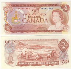 1974 -  2 DOLLARS 1974, LAWSON/BOUEY PRÉFIXES UM