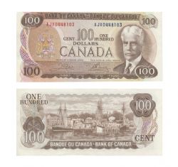 1975 -  100 DOLLARS 1975, CROW/BOUEY PRÉFIXE AJX (UNC)