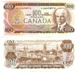 1975 -  100 DOLLARS 1975, LAWSON/BOUEY PRÉFIXES JA