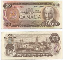 1975 -  100 DOLLARS 1975, LAWSON/BOUEY PRÉFIXES JD