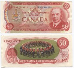 1975 -  50 DOLLARS 1975, CROW/BOUEY, PRÉFIXE EHF