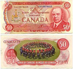 1975 -  50 DOLLARS 1975, LAWSON/BOUEY, PRÉFIXE EHX (AU)