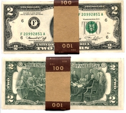 1976 -  2 DOLLARS 1976 DES ÉTATS-UNIS, LOT DE 50 BILLETS (UNC)