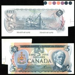 1979 -  5 DOLLARS 1979, CROW/BOUEY (AU) - ERREUR DE PLIAGE ET DE COUPE : GRANDE PARTIE ATTACHÉE