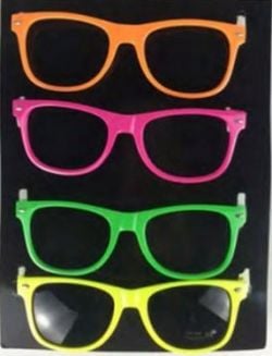 1980 -  LUNETTES SOLEIL NÉON - COULEUR ALÉATOIRE (ADULTE)