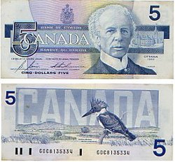 1986 -  5 DOLLARS 1986, BONIN/THIESSEN (EF)