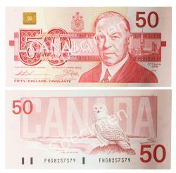 1988 -  50 DOLLARS 1988, THIESSEN/CROW, PRÉFIX FHG, PETIT F