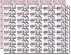 1989 -  PLANCHE NON-COUPÉE DE BILLETS DE 10 DOLLARS
