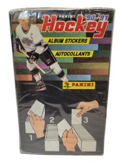 1990-91 HOCKEY -  BOÎTE D'AUTOCOLLANTS PANINI (B100)