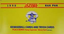 1990 BASEBALL -  SCORE - RAK PAK BOX