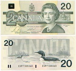 1991 -  20 DOLLARS 1991, BONIN/THIESSEN