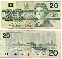 1991 -  20 DOLLARS 1991, THIESSEN/CROW PRÉFIXES AIX (VF)