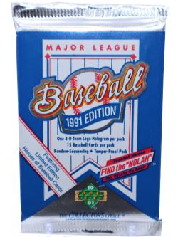 1991 BASEBALL -  UPPER DECK LOW SERIES - WAX PACK (15 CARTES)