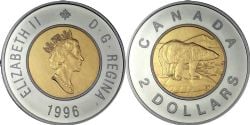 2 DOLLARS -  2 DOLLARS 1996 - BRILLANT INCIRCULE (BU) -  1996 CANADIAN COINS