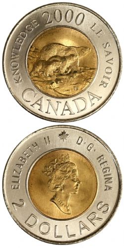 2 DOLLARS -  2 DOLLARS 2000 - LE SAVOIR - BRILLANT INCIRCULÉ (BU) -  PIÈCES DU CANADA 2000