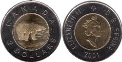 2 DOLLARS -  2 DOLLARS 2001 (BU) -  2001 CANADIAN COINS