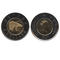 2 DOLLARS -  2 DOLLARS 2001 (PL) -  PIÈCES DU CANADA 2001