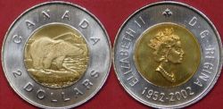 2 DOLLARS -  2 DOLLARS 2002 (BU) -  2002 CANADIAN COINS