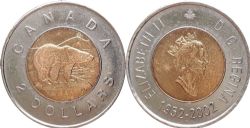 2 DOLLARS -  2 DOLLARS 2002 POINT - BRILLANT INCIRCULE (BU) -  2002 CANADIAN COINS